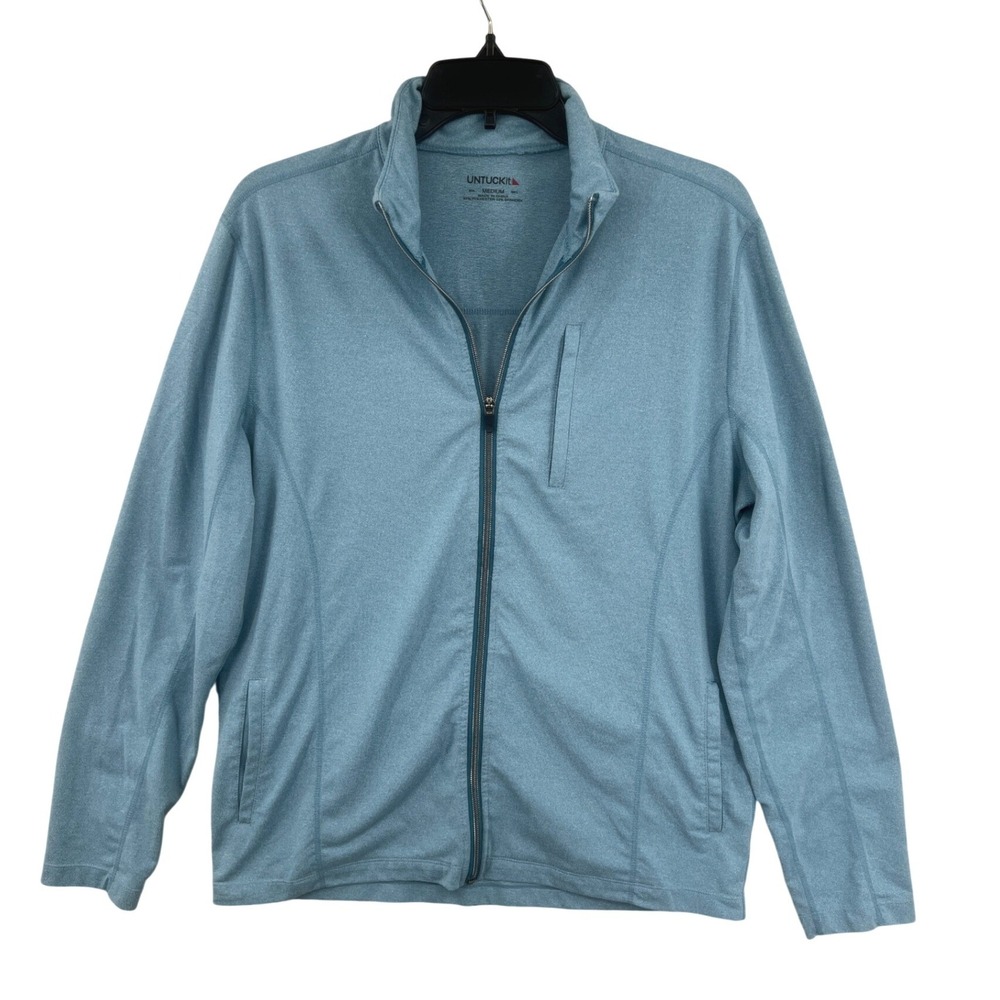 UNTUCKit Phiefer Pavitt Full Zip Jacket Mens M Blue Golf Performance Mock Neck
